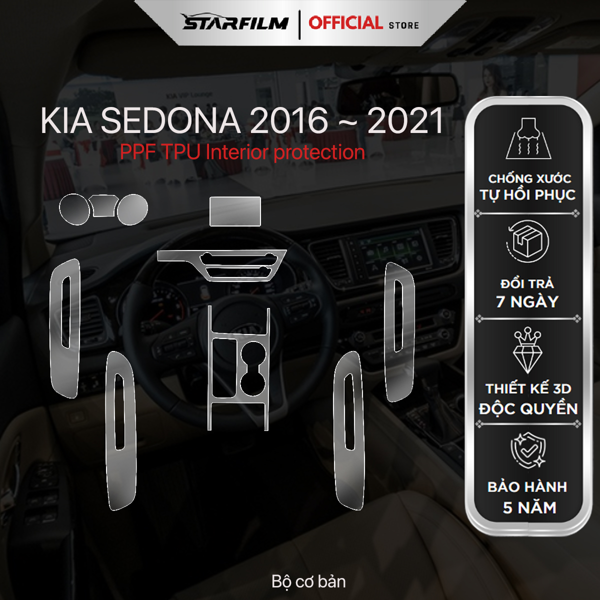 KIA SEDONA PPF TPU bảo vệ nội thất STARFILM